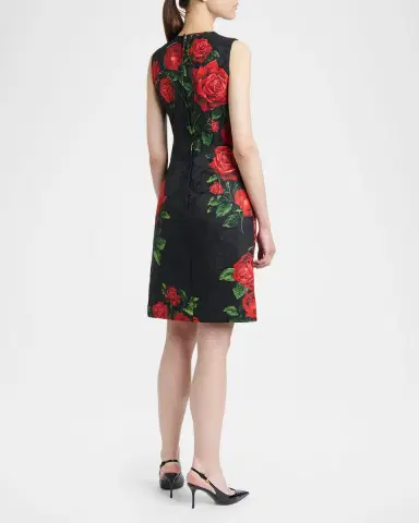 Dolce & Gabbana Sleeveless Rose Brocade Knee-Length Dress | Thumbnail 3 Dolce & Gabbana Sleeveless Rose Brocade Knee-Length Dress | Thumbnail 3