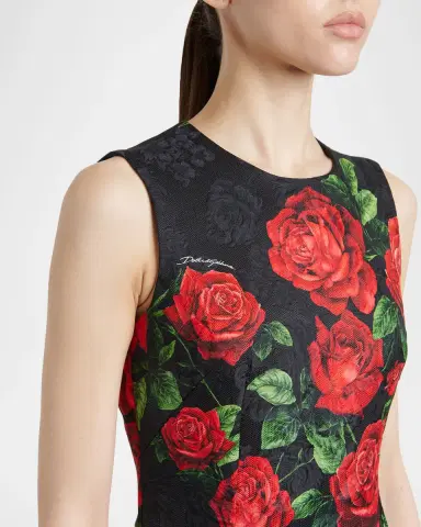 Dolce & Gabbana Sleeveless Rose Brocade Knee-Length Dress | Thumbnail 5 Dolce & Gabbana Sleeveless Rose Brocade Knee-Length Dress | Thumbnail 5