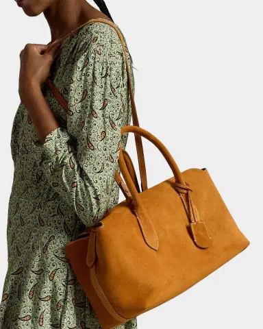 Polo Ralph Lauren Bellport Suede Satchel Top-Handle Bag | Thumbnail 5 Polo Ralph Lauren Bellport Suede Satchel Top-Handle Bag | Thumbnail 5