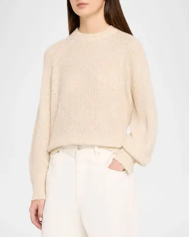 Brunello Cucinelli Paillette Mohair-Blend English Rib Crewneck Sweater | Thumbnail 3 Brunello Cucinelli Paillette Mohair-Blend English Rib Crewneck Sweater | Thumbnail 3