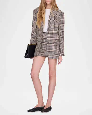 Anine Bing Tierra Check Mini Skirt | Thumbnail 2 Anine Bing Tierra Check Mini Skirt | Thumbnail 2