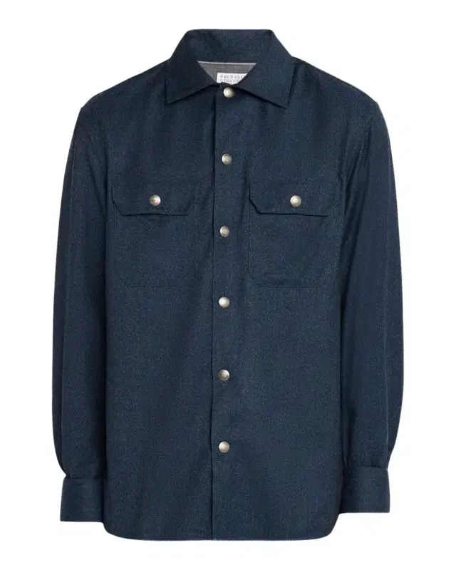Men 's Wool Snap-Front Overshirt Men 's Wool Snap-Front Overshirt