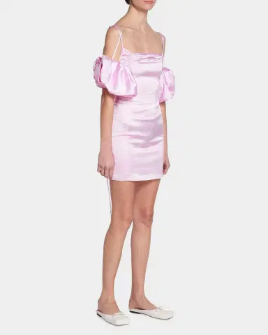 Jacquemus Chouchou Puff-Sleeve Satin Mini Dress | Thumbnail 2 Jacquemus Chouchou Puff-Sleeve Satin Mini Dress | Thumbnail 2