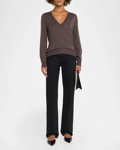 Loulou De Saison Julio Cashmere V-Neck Sweater | Thumbnail 2 Loulou De Saison Julio Cashmere V-Neck Sweater | Thumbnail 2