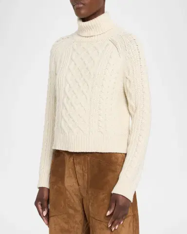 Nili Lotan Ezren Cable-Knit Wool Turtleneck Sweater | Thumbnail 4 Nili Lotan Ezren Cable-Knit Wool Turtleneck Sweater | Thumbnail 4