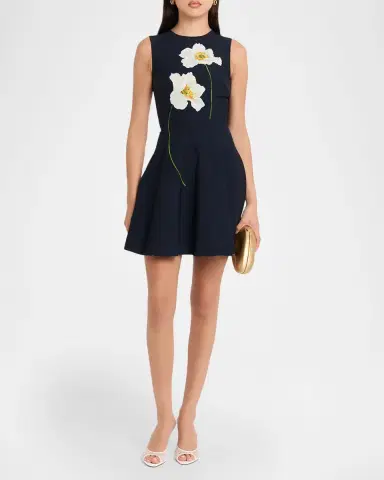 Oscar de la Renta Sleeveless Peony Print Mini Dress | Thumbnail 2 Oscar de la Renta Sleeveless Peony Print Mini Dress | Thumbnail 2