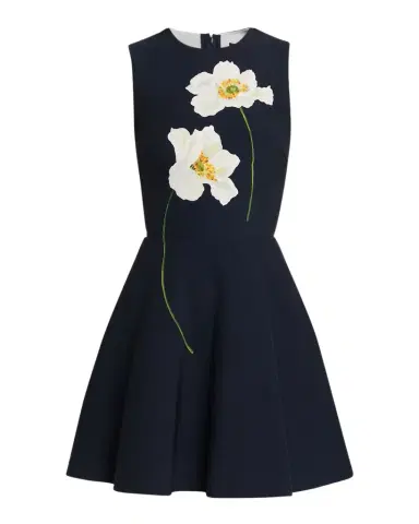 Oscar de la Renta Sleeveless Peony Print Mini Dress | Thumbnail 1 Oscar de la Renta Sleeveless Peony Print Mini Dress | Thumbnail 1