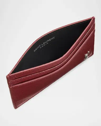 Saint Laurent Men 's Cassandre Leather Card Holder | Thumbnail 3 Saint Laurent Men 's Cassandre Leather Card Holder | Thumbnail 3