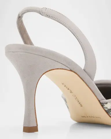 Manolo Blahnik 0mm Mayslibi Gala Houndstooth Suede Slingback Pumps | Thumbnail 5 Manolo Blahnik 0mm Mayslibi Gala Houndstooth Suede Slingback Pumps | Thumbnail 5