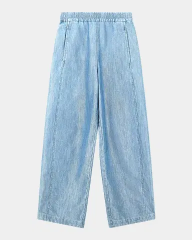Emporio Armani Wide-Leg Denim Palazzo Trousers | Thumbnail 3 Emporio Armani Wide-Leg Denim Palazzo Trousers | Thumbnail 3