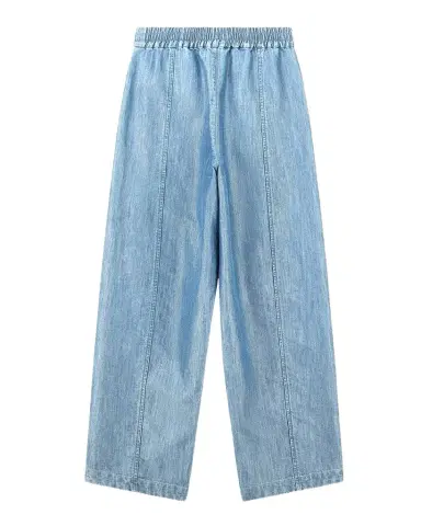 Emporio Armani Wide-Leg Denim Palazzo Trousers | Thumbnail 1 Emporio Armani Wide-Leg Denim Palazzo Trousers | Thumbnail 1