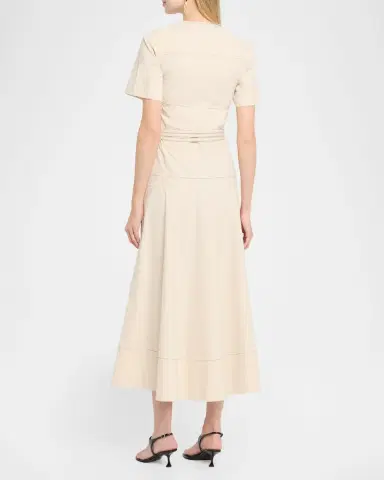 Proenza Schouler Elizabeth Seamed Belted Midi Dress | Thumbnail 3 Proenza Schouler Elizabeth Seamed Belted Midi Dress | Thumbnail 3