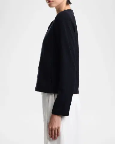 Emporio Armani Zip-Front Embossed Jersey Jacket | Thumbnail 6 Emporio Armani Zip-Front Embossed Jersey Jacket | Thumbnail 6
