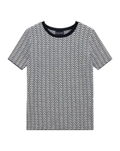 Emporio Armani Abstract Knit Rolled-Neck Sweater | Thumbnail 1 Emporio Armani Abstract Knit Rolled-Neck Sweater | Thumbnail 1