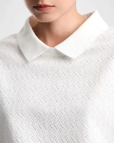Emporio Armani Chevron Jacquard-Knit Polo Sweater | Thumbnail 5 Emporio Armani Chevron Jacquard-Knit Polo Sweater | Thumbnail 5