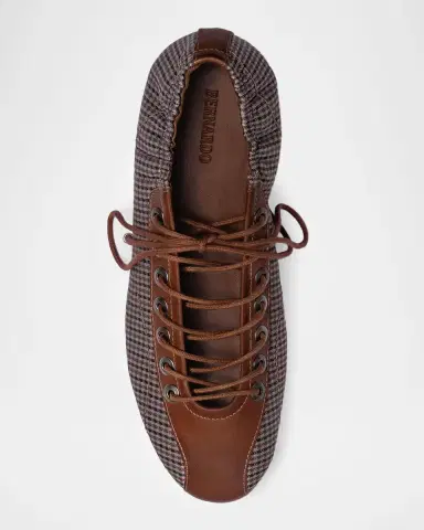 Bernardo Billie Check Leather Sneakerina Flats | Thumbnail 4 Bernardo Billie Check Leather Sneakerina Flats | Thumbnail 4