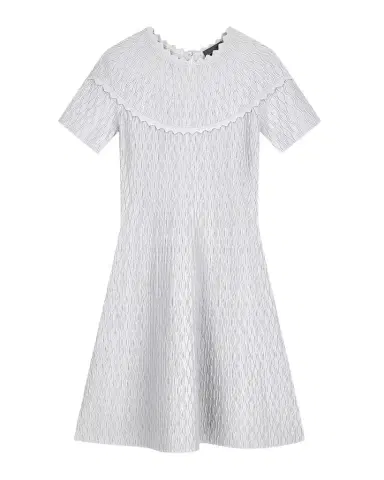 Emporio Armani Scalloped Ottoman-Knit Mini Dress | Thumbnail 1 Emporio Armani Scalloped Ottoman-Knit Mini Dress | Thumbnail 1