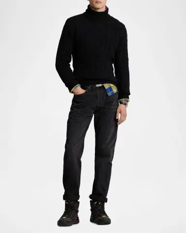 Polo Ralph Lauren Men's Cable Knit Turtleneck Sweater | Thumbnail 2 Polo Ralph Lauren Men's Cable Knit Turtleneck Sweater | Thumbnail 2