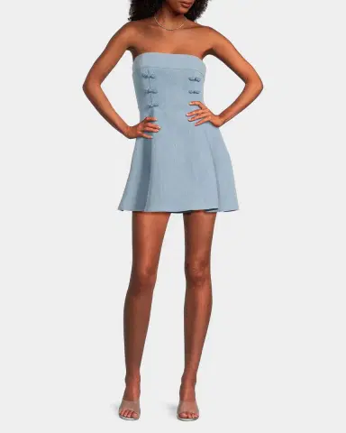 Sau Lee Tai Denim Strapless Minidress | Thumbnail 2 Sau Lee Tai Denim Strapless Minidress | Thumbnail 2