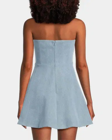 Sau Lee Tai Denim Strapless Minidress | Thumbnail 3 Sau Lee Tai Denim Strapless Minidress | Thumbnail 3