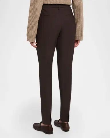 Brunello Cucinelli Wool Slim-Leg Split Hem Pants | Thumbnail 3 Brunello Cucinelli Wool Slim-Leg Split Hem Pants | Thumbnail 3