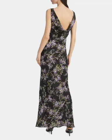 Norma Kamali Floral Cowlneck Maxi Dress | Thumbnail 3 Norma Kamali Floral Cowlneck Maxi Dress | Thumbnail 3