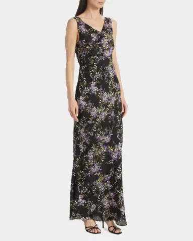 Norma Kamali Floral Cowlneck Maxi Dress | Thumbnail 4 Norma Kamali Floral Cowlneck Maxi Dress | Thumbnail 4