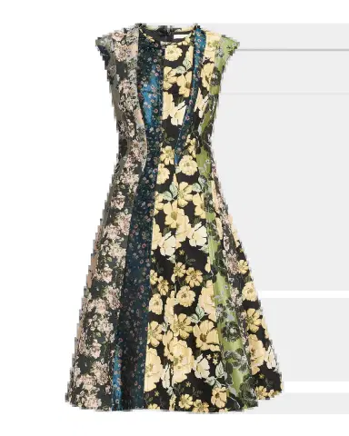 Jason Wu Collection Mixed Floral Silk Jacquard Patchwork Midi Dress | Thumbnail 5 Jason Wu Collection Mixed Floral Silk Jacquard Patchwork Midi Dress | Thumbnail 5