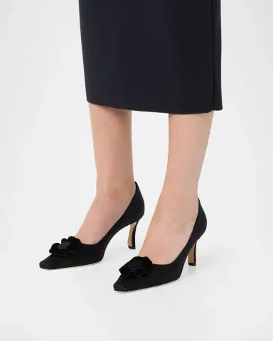 Manolo Blahnik 95mm Fortan Satin Pumps | Thumbnail 2 Manolo Blahnik 95mm Fortan Satin Pumps | Thumbnail 2