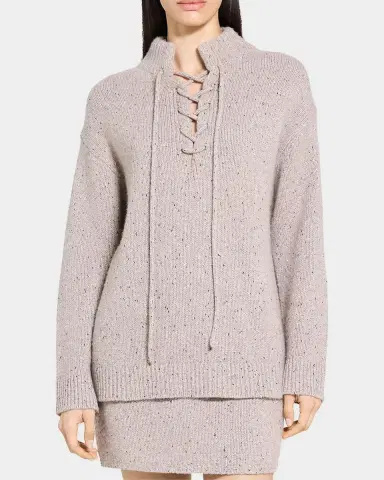Theory Oversized Drawstring Wool-Blend Pullover Sweater | Thumbnail 4 Theory Oversized Drawstring Wool-Blend Pullover Sweater | Thumbnail 4