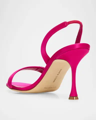 Manolo Blahnik 90mm Zutosan Satin Embellished Buckle Slingback Sandals | Thumbnail 2 Manolo Blahnik 90mm Zutosan Satin Embellished Buckle Slingback Sandals | Thumbnail 2