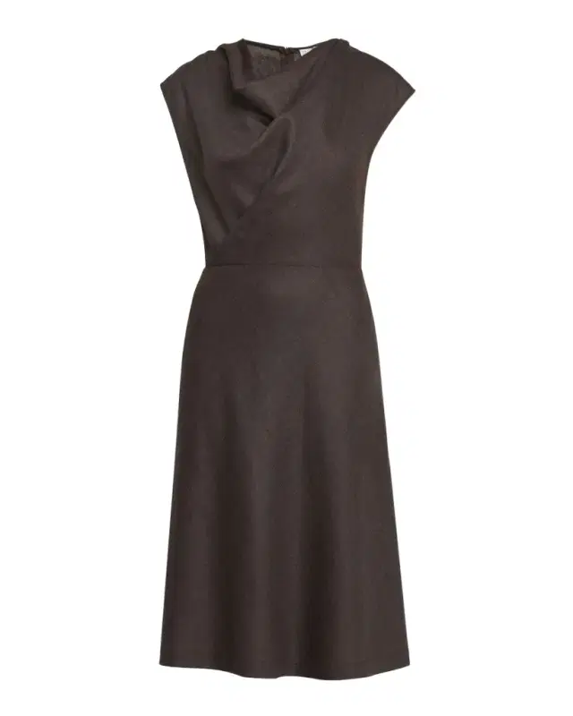 Fluid Wool Twill Cowl-Neck Midi Dress Fluid Wool Twill Cowl-Neck Midi Dress