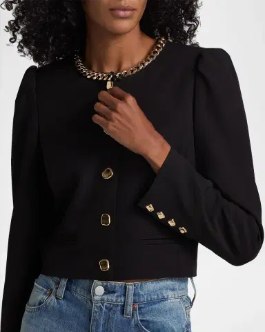 Generation Love Chiara Chain-Embellished Crepe Jacket | Thumbnail 5 Generation Love Chiara Chain-Embellished Crepe Jacket | Thumbnail 5