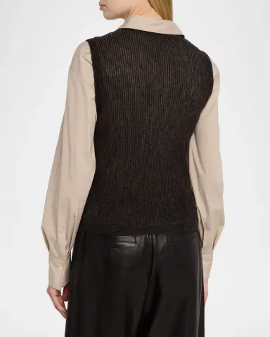 Brunello Cucinelli Rib-Knit Sweater Vest | Thumbnail 3 Brunello Cucinelli Rib-Knit Sweater Vest | Thumbnail 3