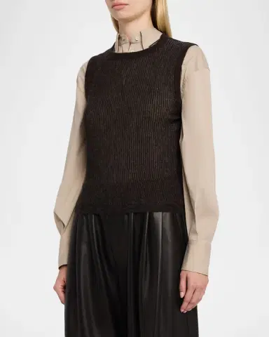 Brunello Cucinelli Rib-Knit Sweater Vest | Thumbnail 4 Brunello Cucinelli Rib-Knit Sweater Vest | Thumbnail 4