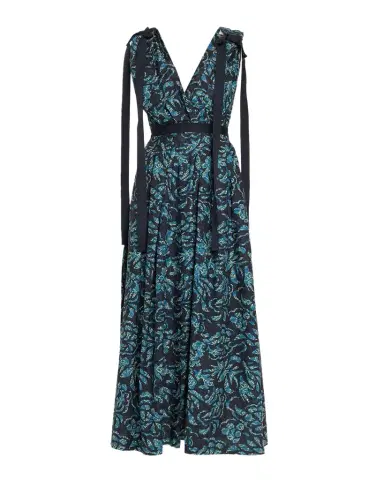 Ulla Johnson Karina Sleeveless Floral Cotton Bow Midi Dress | Thumbnail 1 Ulla Johnson Karina Sleeveless Floral Cotton Bow Midi Dress | Thumbnail 1