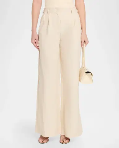 Simkhai Leroy Pleated Wide-Leg Pants | Thumbnail 4 Simkhai Leroy Pleated Wide-Leg Pants | Thumbnail 4