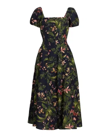 PAIGE Lindi Silk-Linen Midi Dress | Thumbnail 1 PAIGE Lindi Silk-Linen Midi Dress | Thumbnail 1