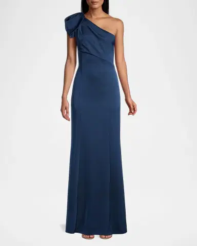 Aidan Mattox One-Shoulder Mermaid Gown | Thumbnail 4 Aidan Mattox One-Shoulder Mermaid Gown | Thumbnail 4