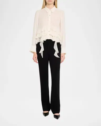 Cinq à Sept Nori Ruffled Button-Front Shirt | Thumbnail 2 Cinq à Sept Nori Ruffled Button-Front Shirt | Thumbnail 2