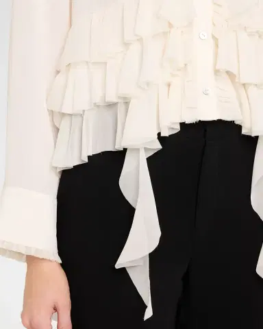 Cinq à Sept Nori Ruffled Button-Front Shirt | Thumbnail 5 Cinq à Sept Nori Ruffled Button-Front Shirt | Thumbnail 5