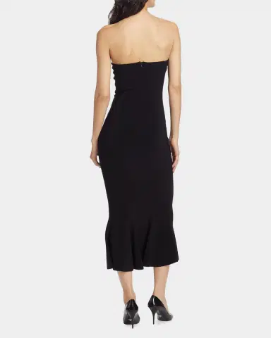 Norma Kamali Strapless Corset Midi Dress | Thumbnail 3 Norma Kamali Strapless Corset Midi Dress | Thumbnail 3