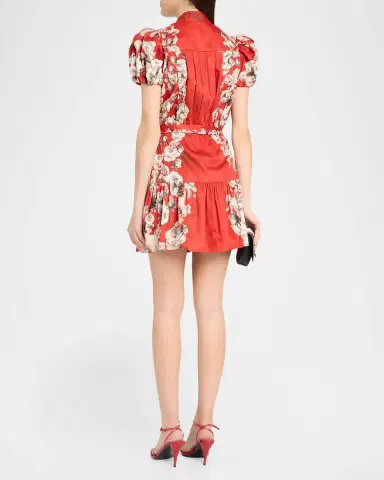 ALICE + OLIVIA Cora Floral Tiered Mini Shirtdress | Thumbnail 3 ALICE + OLIVIA Cora Floral Tiered Mini Shirtdress | Thumbnail 3