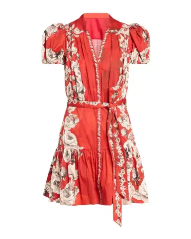 ALICE + OLIVIA Cora Floral Tiered Mini Shirtdress | Thumbnail 1 ALICE + OLIVIA Cora Floral Tiered Mini Shirtdress | Thumbnail 1