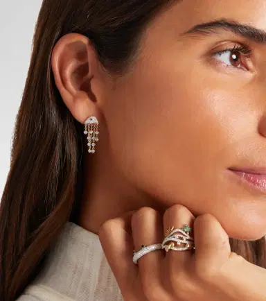 Yvonne Leon Yvonne Léon Méduse 18kt gold single earring with diamonds | Thumbnail 4 Yvonne Leon Yvonne Léon Méduse 18kt gold single earring with diamonds | Thumbnail 4