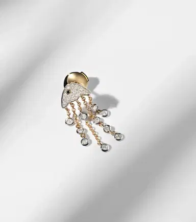 Yvonne Leon Yvonne Léon Méduse 18kt gold single earring with diamonds | Thumbnail 5 Yvonne Leon Yvonne Léon Méduse 18kt gold single earring with diamonds | Thumbnail 5