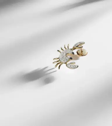 Yvonne Leon Yvonne Léon Crustacé 9kt gold single earring with diamonds | Thumbnail 5 Yvonne Leon Yvonne Léon Crustacé 9kt gold single earring with diamonds | Thumbnail 5