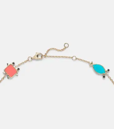 Yvonne Leon Yvonne Léon Petits Personnages 9kt gold necklace with diamonds and gemstones | Thumbnail 3 Yvonne Leon Yvonne Léon Petits Personnages 9kt gold necklace with diamonds and gemstones | Thumbnail 3