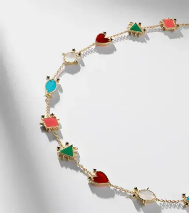 Yvonne Leon Yvonne Léon Petits Personnages 9kt gold necklace with diamonds and gemstones | Thumbnail 6 Yvonne Leon Yvonne Léon Petits Personnages 9kt gold necklace with diamonds and gemstones | Thumbnail 6