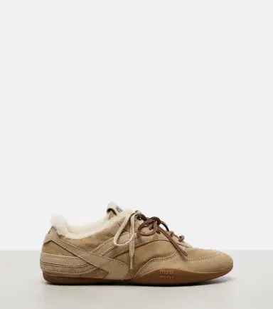 Miu Miu Gymnasium shearling-lined suede sneakers | Thumbnail 2 Miu Miu Gymnasium shearling-lined suede sneakers | Thumbnail 2